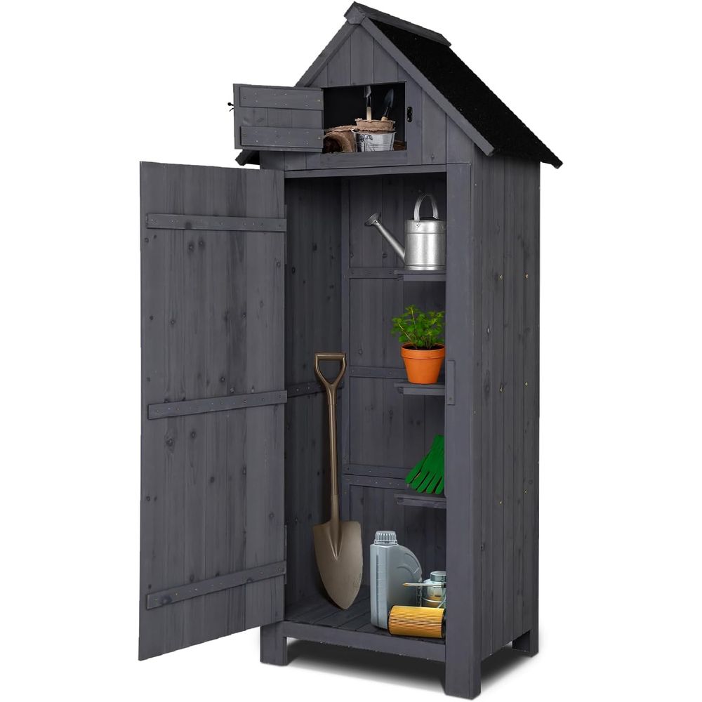 Gardening Tools Organizer - Outdoor Wooden Storage Shed, Garden Shed