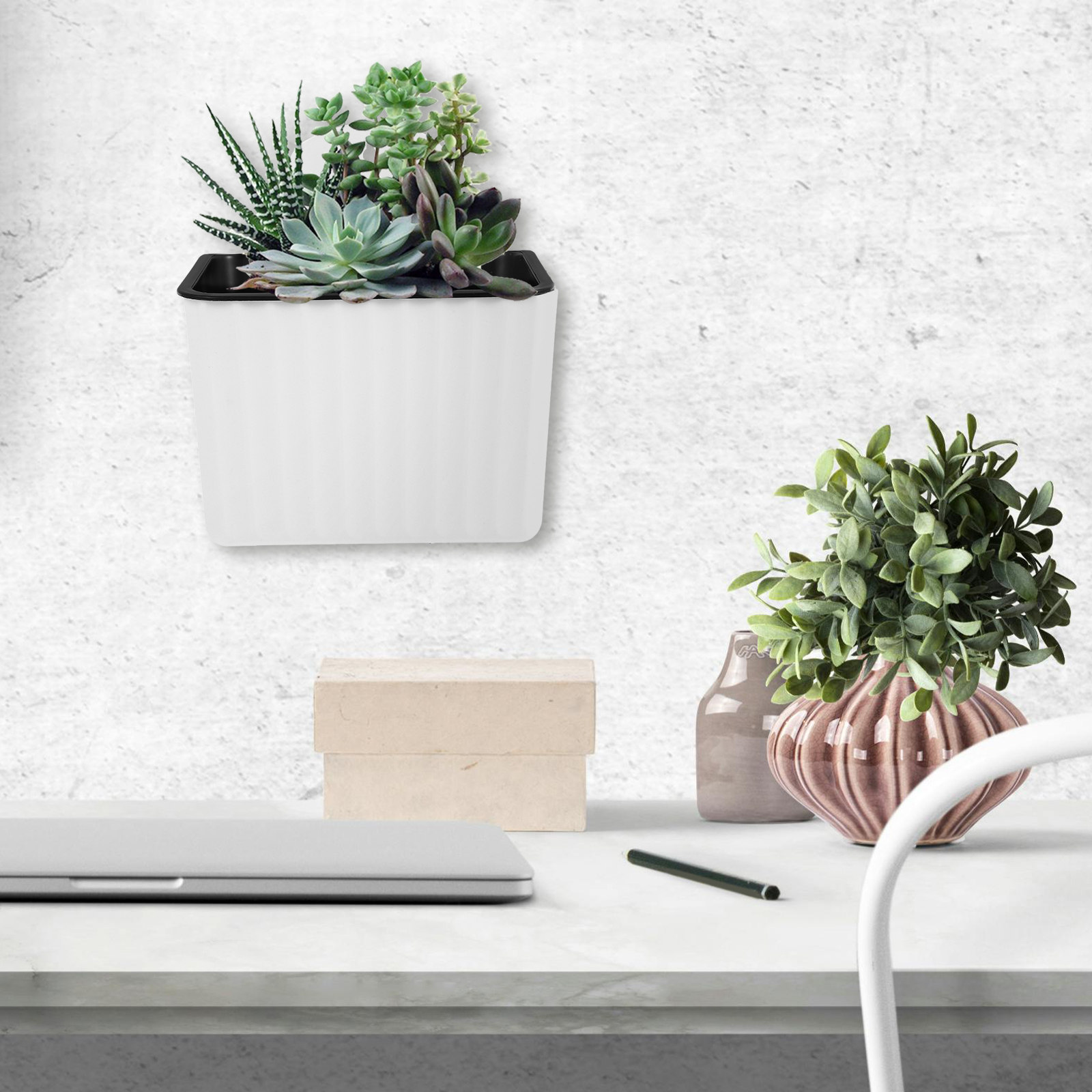 Self-Watering Planter - 2Pcs Wall Mount Flower Pots Self