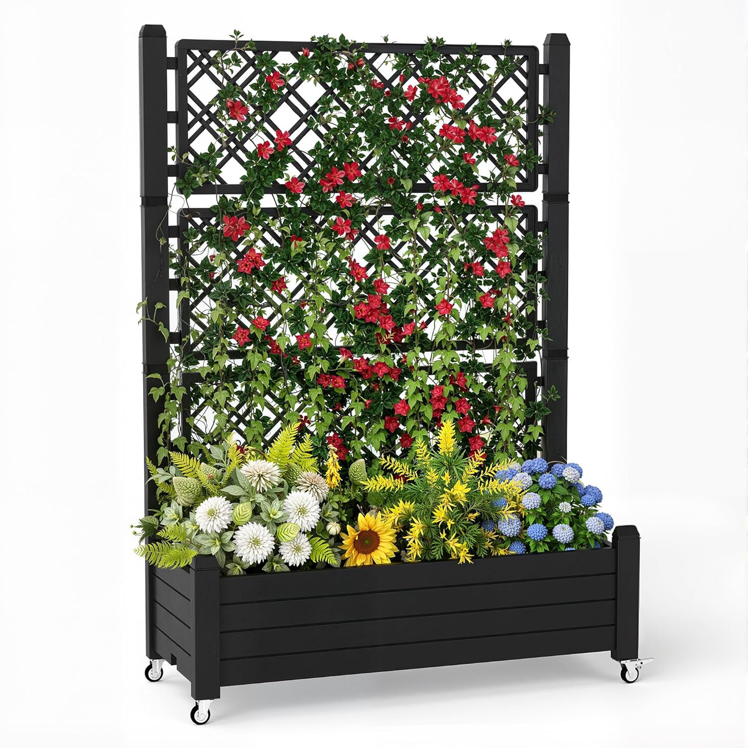 Self-Watering Planter - Raised Garden Bed with Trellis, 21