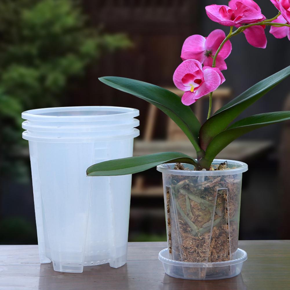 Orchid Potting Mix - 5PCS/Kit Clear Plastic Orchid Pots, Air