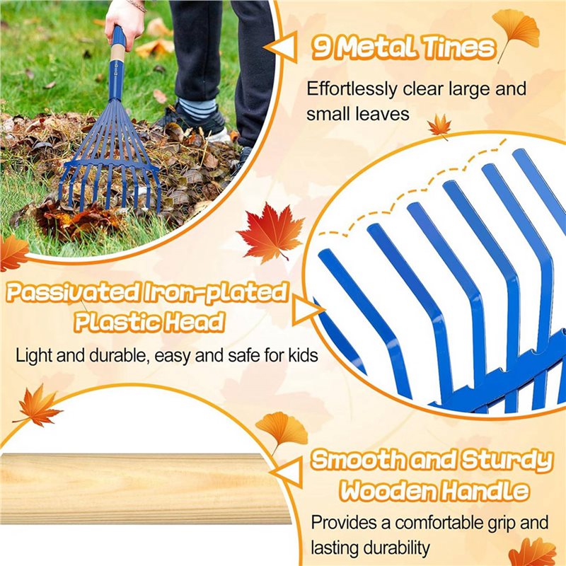 JHD 3X Children's Rake With Ha - Gardening Tools For 3 Year Old recension och pris