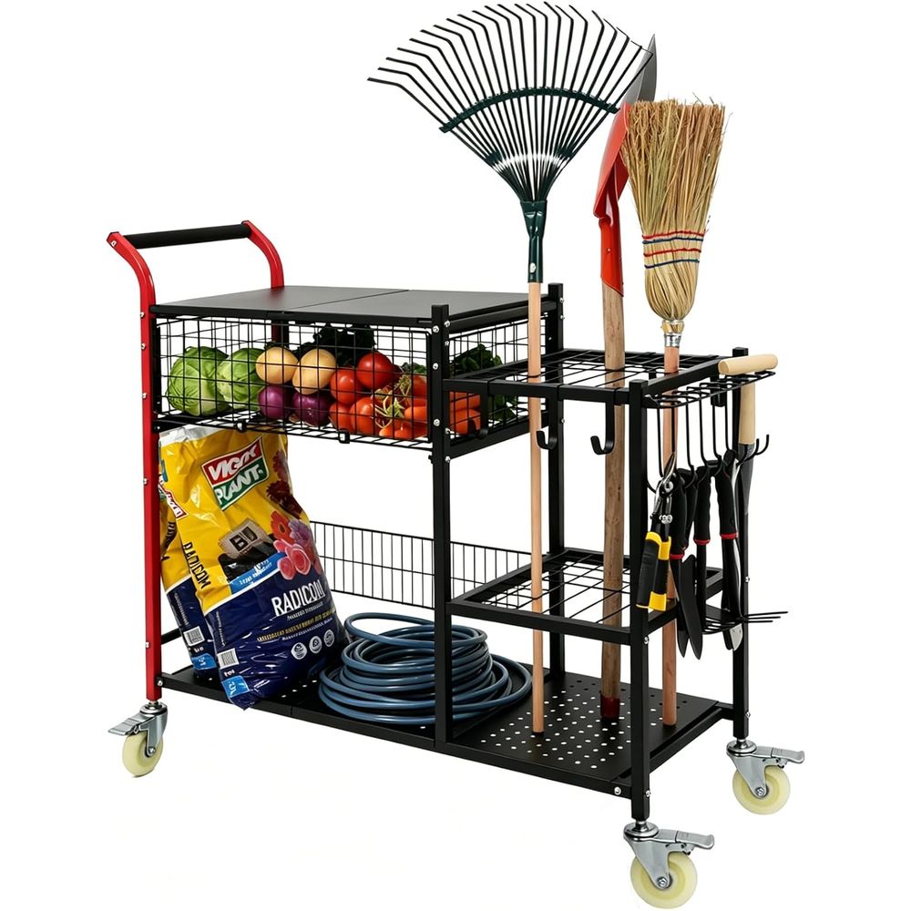 Anleolie 3-in-1 Garden Cart: W - Gardening Tools Rack recension och pris