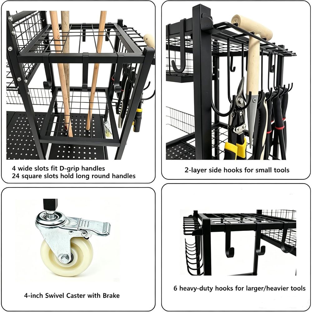 Anleolie 3-in-1 Garden Cart: W - Gardening Tools Rack recension och pris