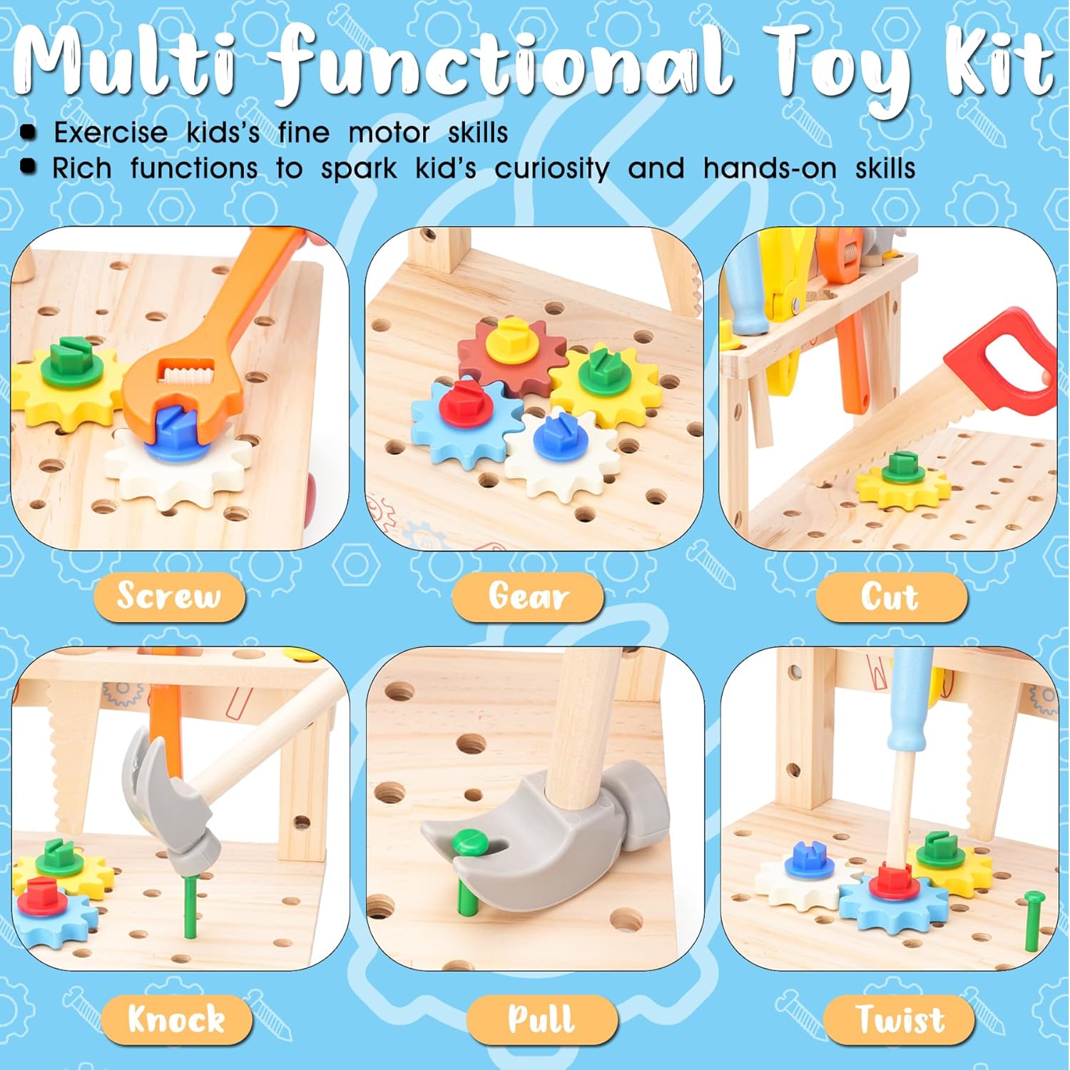 Wooden Tool Bench for Kids,Mon - Gardening Tools Kids Set recension och pris