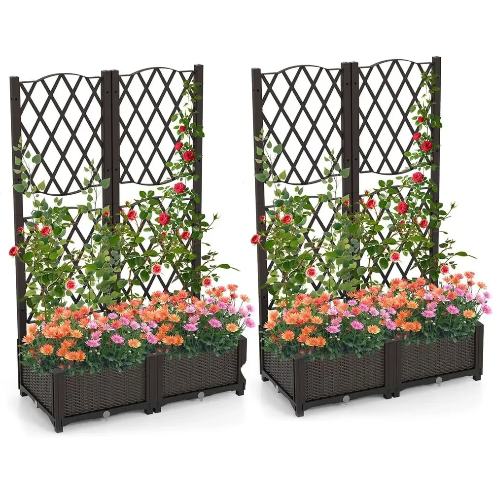 Raised Garden Beds with Trelli - Self-Watering Planter recension och pris