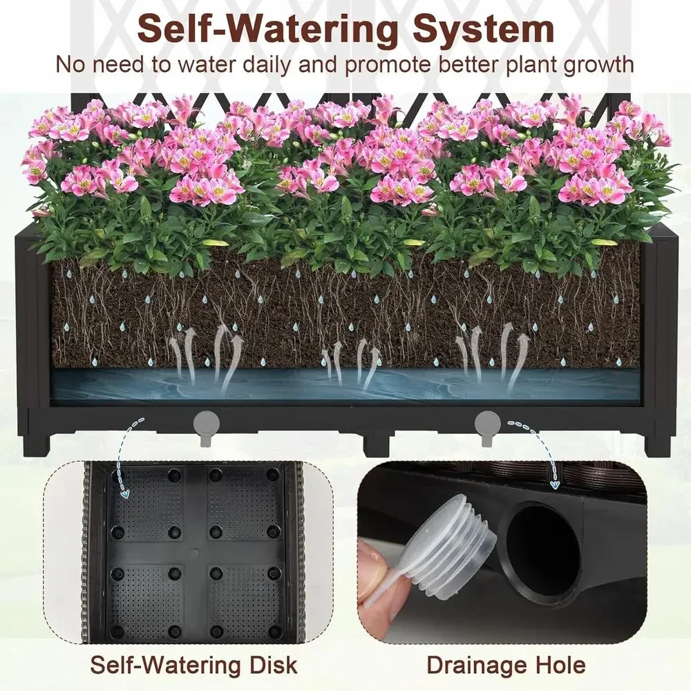 Raised Garden Beds with Trelli - Self-Watering Planter recension och pris