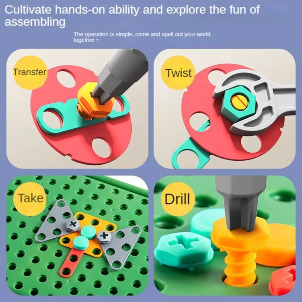 450Pcs Kids STEM Drill Set Cre - Gardening Tools Kids Set recension och pris