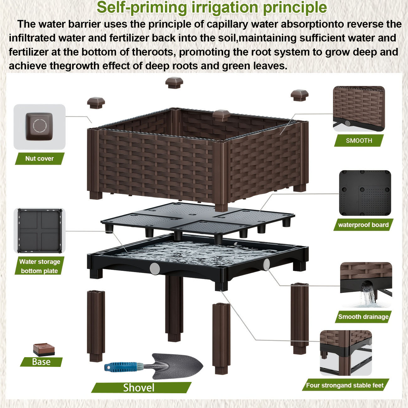 Garden Raised Bed, Elevated Fl - Self-Watering Planter recension och pris