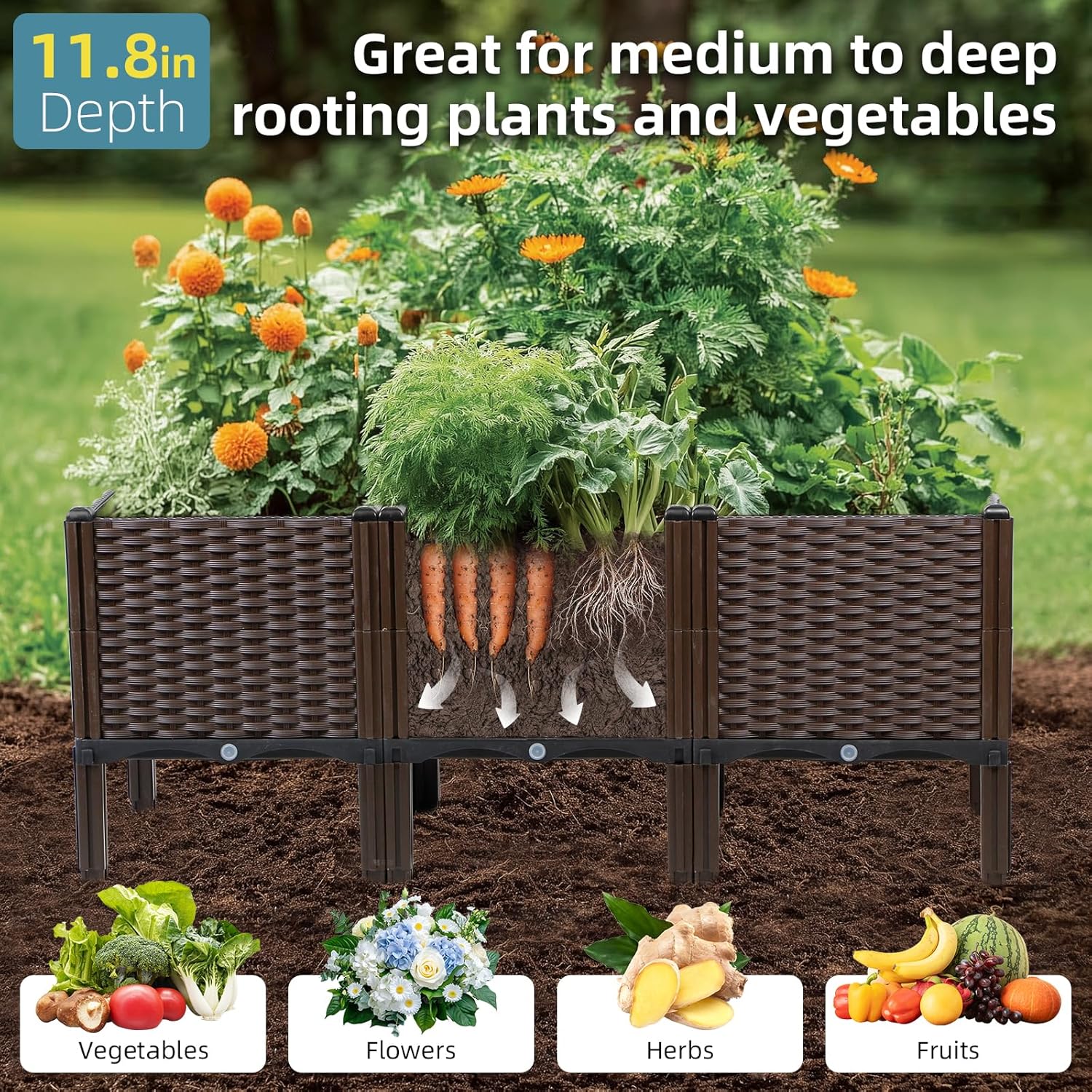 Outdoor Gardening Rattan Plant - Self-Watering Planter recension och pris