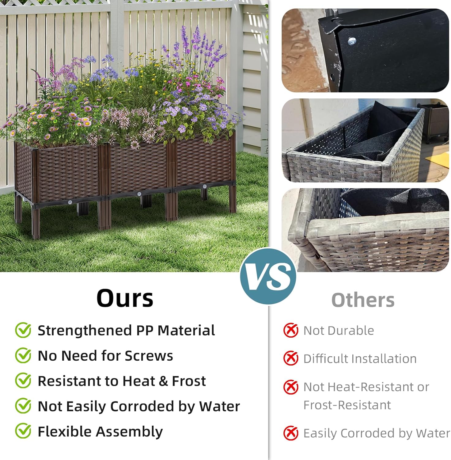 Outdoor Gardening Rattan Plant - Self-Watering Planter recension och pris