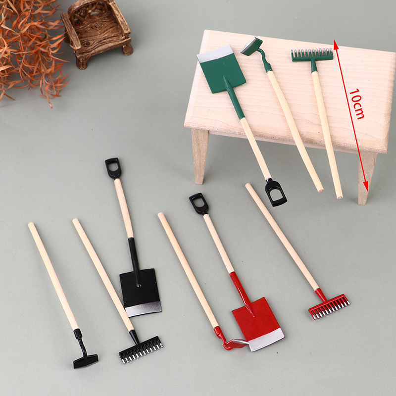 3Pcs 1:12 Dollhouse Miniatures - Gardening Tools Hoe recension och pris